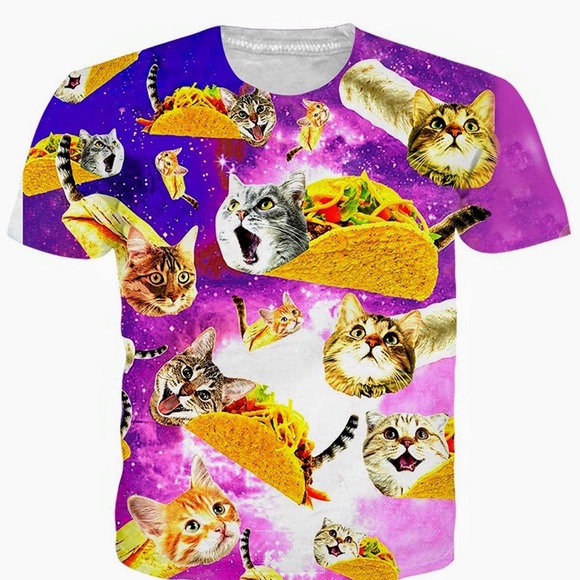 Raisevern Tops - NWT-Fun Taco Cat Unisex 3-D T Shirt
